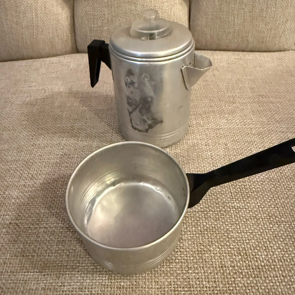 VTG Child’s Silver Coffee Pot and cooking Pot
